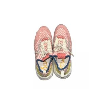 Chelsie Knit Sneaker (Women)  Sam Edelman   Color: Pink Coral/ Electric Lime Pre